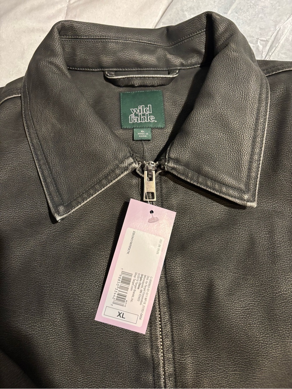 NWT Women’s wild fable Faux leather Black Bomber Jacket - Picture 4 of 4